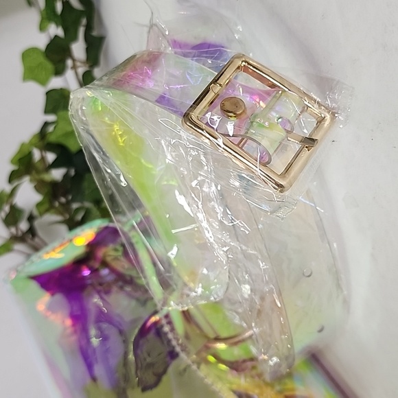 PVC Holographic Fannypack Crossbody Bag Purse - Picture 8 of 9